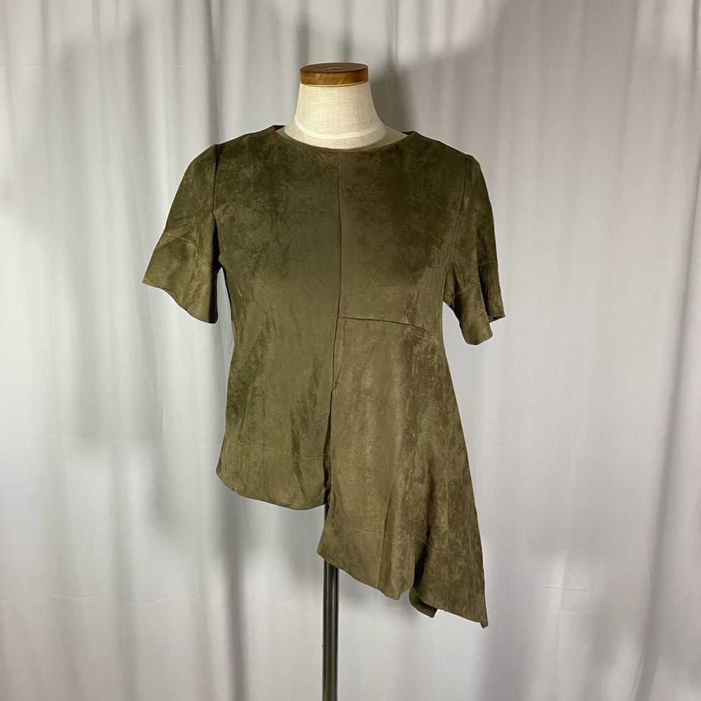 Faux suede top
